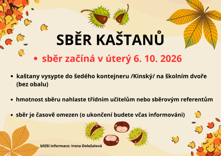 Sběr kaštanů 2026 zahájen
